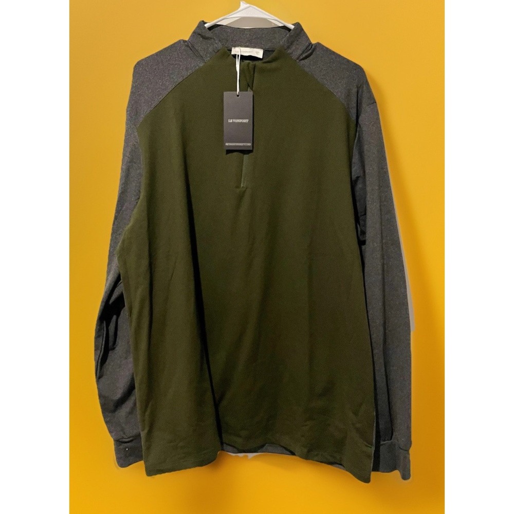 New Outerwear Pullover Quarter Zip Sweater Le Vonfort Men's‎ Size XL X Large NWT